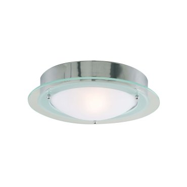 Searchlight Bathroom Flush - Badezimmer-Deckenleuchte - Ø 30 x 10 cm - IP44 - Chrom