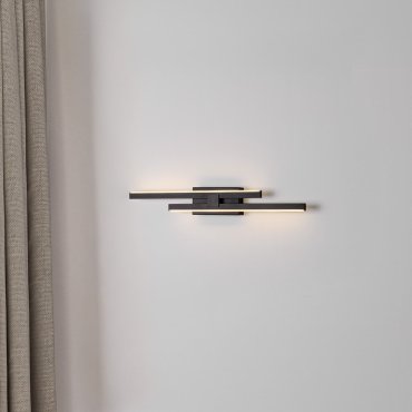 Nova Luce Amica - Wandleuchte - 6 x 8 x 53,5 cm - 12W dimmbar LED inkl. - sand schwarz