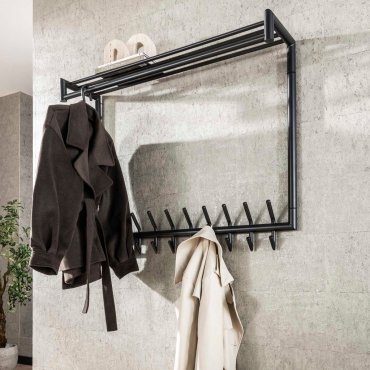Vico Tubo - garderobe mit wandregal - 100 x 27 x 80 cm - matt dunkelgrau