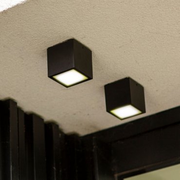 Lutec Gemini - Außen-Deckenleuchte LED - 8,5 x 8,5 x 8,5 cm - 6,9W LED inkl. - IP65 - dunkelgrau