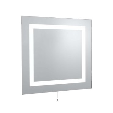 Searchlight Badezimmerspiegel - Spiegel mit Beleuchtung - 70 x 65 cm - 10W LED inkl. - IP44 - weiß