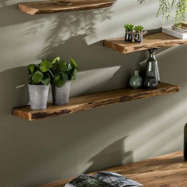 Vico Natural Edge - Wandregal - 120 x 20 x 4 cm - Akazienholz