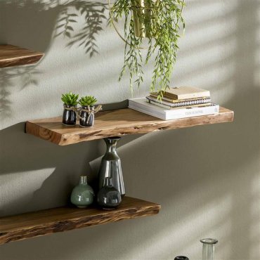 Vico Natural Edge - Wandregal - 90 x 20 x 4 cm - Akazienholz