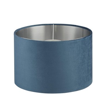 Searchlight Velvet Drum - Lampenschirm - Ø 28 x 18 cm - blau-grün und silber