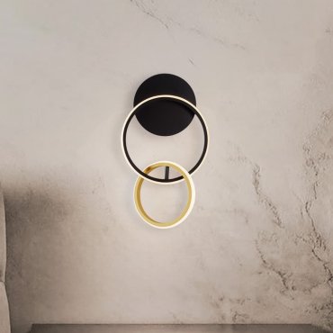 Nova Luce Imar - wandleuchte - Ø 21 x 37,5 cm - 15W dimmbar LED inkl. - sand schwarz und gold