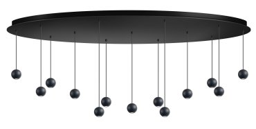 ETH Grace - hängeleuchte - Ø 4,8 x 200 cm - 52W dimmbare LED inkl. - schwarz