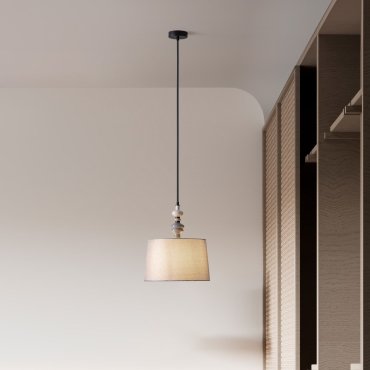 Nova Luce Damo - Hängelampe - Ø 34 x 150 cm - matt schwarz, grau und braun