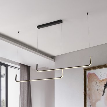 Nova Luce Strita - Hängelampe -  150 x 120 cm - 40W dimmbar LED inkl. - sand schwarz
