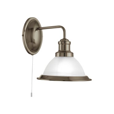 Searchlight Bistro - Wandleuchte mit Zugschalter - 20 x 25 cm - Messing antik