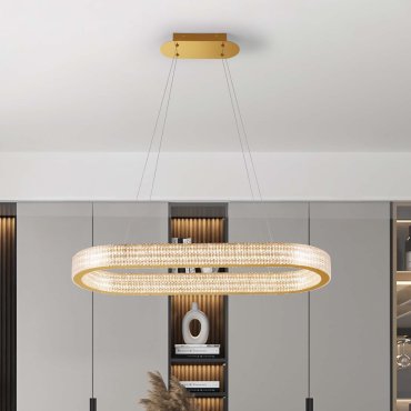 Nova Luce Kinara - Hängelampe -  90 x 130 x 37 cm - 70W dimmbar LED inkl. - gold