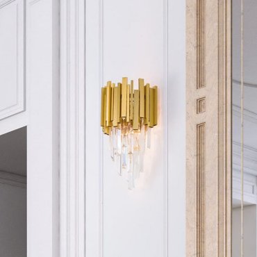 Nova Luce Grane - Wandleuchte - 25 x 15,5 x 35 cm - gold und transparent