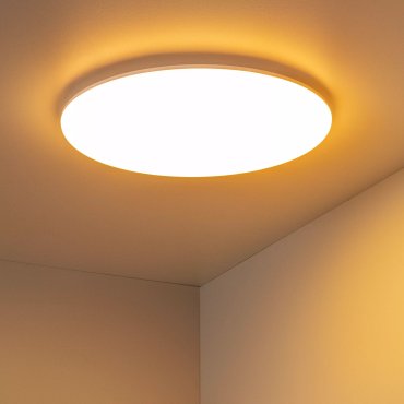 Lucide Olson - Deckenleuchte - Ø 45 x 4,5 cm - 45W LED inkl. - einstellbare Lichtfarbe - IP44 - opal und weiß