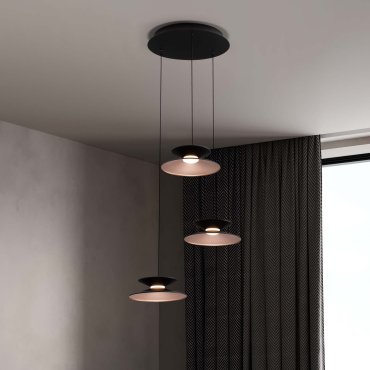 Nova Luce Morfi - Hängelampe - Ø 42 x 161 cm - 15W dimmbar LED inkl. - sand schwarz und Gold