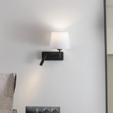 Nova Luce Savona - Wandleuchte mit Schalter - 27,5 x 24 x 32 cm - 3W LED inkl. - weiß und sand schwarz
