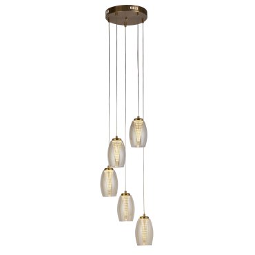 Searchlight Cyclone - Pendelleuchte - Ø 35 x 150 cm - 27W dimmbare LED inkl - Bronze und Champagner
