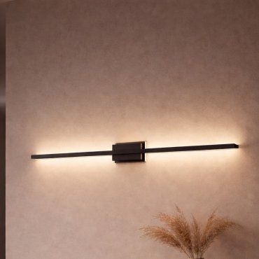 Nova Luce Azure - wandleuchte - 6,9 x 11,8 x 120,5 cm - 28,5W LED inkl. - sand­ schwarz