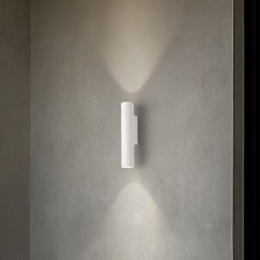 Nova Luce Torrin - Außenwandleuchte - Ø 4,5 x 23 x 7,5 cm - 6W LED inkl. - IP65 - Sand Weiß