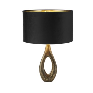 Searchlight Bucklow - Tischleuchte - Ø 40 x 46 cm - schwarz, antikes Messing und Gold