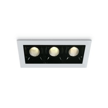 ONE Light Shop Square Boxes - Einbaustrahler - 106 x 45 mm, 97 x 36 mm Einbaumaß - 3 x 2W dimmbare LED inkl. - weiß