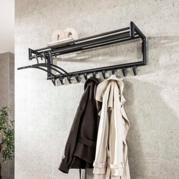 Vico Tubo - garderobe mit wandregal - 100 x 27 x 30 cm - matt dunkelgrau