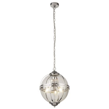 Searchlight Coronet - Pendelleuchte - Ø 32 x 120 cm - Chrom und transparent