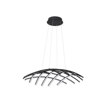 Nova Luce Gropius - Pendelleuchte - Ø 81 x 150 cm - 83W dimmbare LED inkl. - Sand schwarz