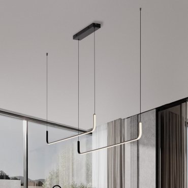 Nova Luce Strita - Hängelampe -  165 x 150 x 7 cm - 42W dimmbar LED inkl. - sand schwarz