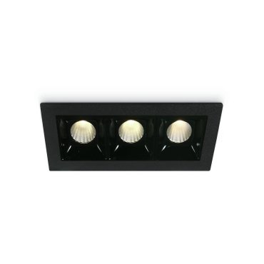 ONE Light Shop Square Boxes - Einbaustrahler - 106 x 45 mm, 97 x 36 mm Einbaumaß - 3 x 2W dimmbare LED inkl. - schwarz