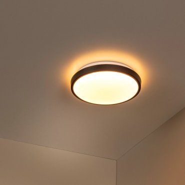 Lucide Dasher - Deckenleuchte - Ø 29,3 x 8,5 cm - 12W LED inkl. - IP44 - schwarz