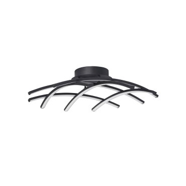 Nova Luce Gropius - Deckenleuchte - Ø 59 x 15 cm - 36W dimmbare LED inkl. - Sand schwarz