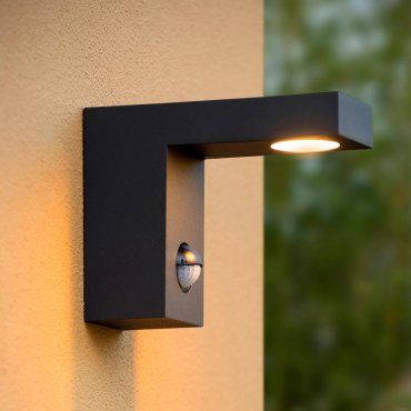 Lucide Texas - Außenwandleuchte mit Bewegungsmelder - 6 x 15 x 12 cm - 6W LED inkl. - IP54 - anthrazit