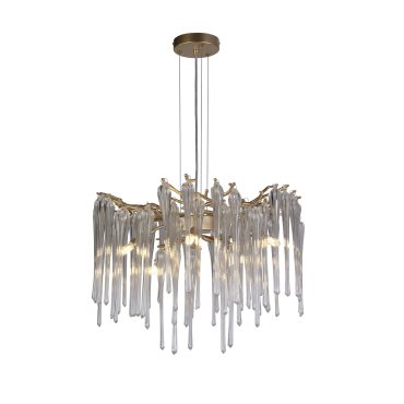Searchlight Heritage - Pendelleuchte - Ø 50 x 100 cm - gold und transparent
