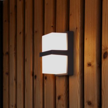 Lutec Stela - Außenwandleuchte - 9,5 x 19 x 11,2 cm - 14W LED inkl. - IP54 - dunkelgrau