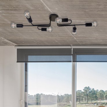 Nova Luce Granso - Deckenleuchte - 86 x 31 x 14,7 cm - sand schwarz