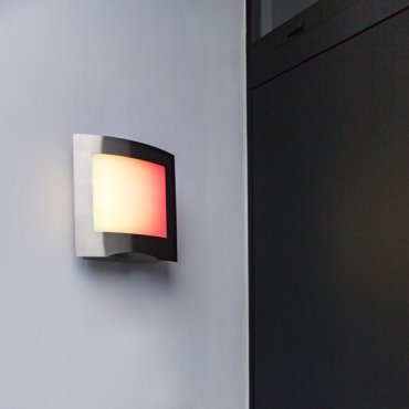 Lutec Farell - Außenwandleuchte - 21 x 6 x 22 cm - 14W smart LED inkl. - WiZ - IP44 - grau und opal