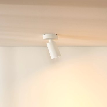 Lucide Xyrus - Aufbaustrahler - 9 x 12,5 x 9 cm - 5W dimmbare LED inkl. - dimmbar bis warm - weiß