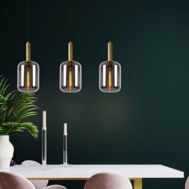 Lucide Joanet - Hängeleuchte - 110 x 22 x 180 cm - Rauchglas und Messing