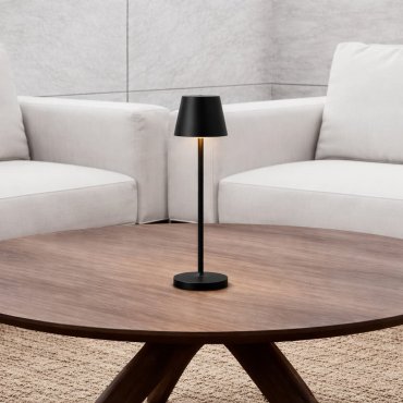 Nova Luce Petit - wiederaufladbare Tischleuchte - Ø 7 x 28 cm - 2W dimmbare LED inkl. - IP54 - dunkel anthrazit