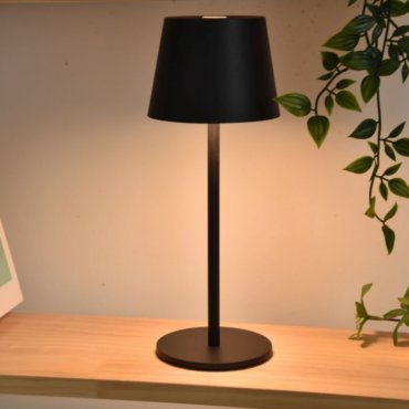 Lutec Roble - wiederaufladbare Outdoor-Tischleuchte - Ø 11 x 28 cm - 1.1W LED inkl. - IP54 - schwarz
