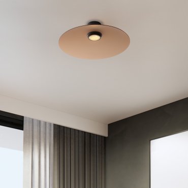 Nova Luce Polifemo - deckenleuchte - Ø 60 x 18,5 cm - 17W LED inkl. - Mokabraunes Glas und Sand schwarz