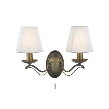 Searchlight Andretti - Wandleuchte mit Zugschalter - 37 x 26 cm - Messing antik