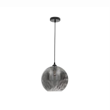 Nova Luce Jerardo - Pendelleuchte - Ø 30 x 140 cm - Rauchglas mit Blasen