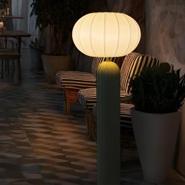 New Garden Rachel 145 - Aufladbare Solar- und Akku-Stehleuchte mit Fernbedienung - Ø 36 x 143 cm -  5W LED inkl. – IP65 – olivgrün – 3000K