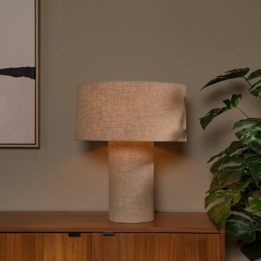 Lucide Leeroy - Tischleuchte - Ø 42 x 52 cm - taupe