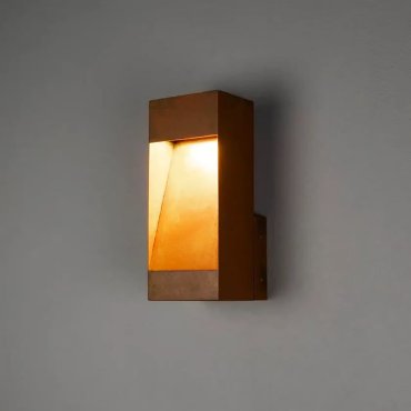 Konstsmide Rho - Außenwandleuchte - 12 x 12 x 28 cm - 10W dimmbares LED inkl. - IP54 - rostbraun