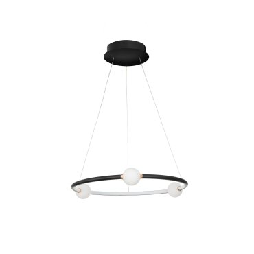 Nova Luce Celia - Hängeleuchte mit Fernbedienung - Ø 64 x 120 cm - 36W dimmbare LED inkl. - schwarz und opal