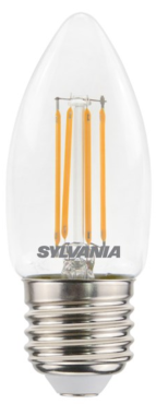 Sylvania Toledo RT Kerze - E27 - Ø 3,6 x 9,5 cm - 4,5W dimmbar - 2700K