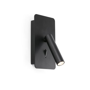 Faro Suau - Wandleuchte mit Schalter und USB-Anschluss - 9,5 x 14 x 17 cm - 3W LED inkl. - mattschwarz