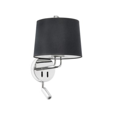 Faro Montreal - Wandleuchte mit Schalter - 21,5 x 19 x 39 cm - 3W LED inkl. - schwarz und chrom