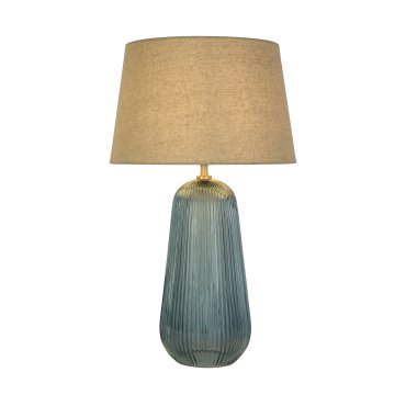 AUSSTELLUNGSSTÜCK - Searchlight Cameo - Tischleuchte - Ø 32 x 54 cm - blau und beige